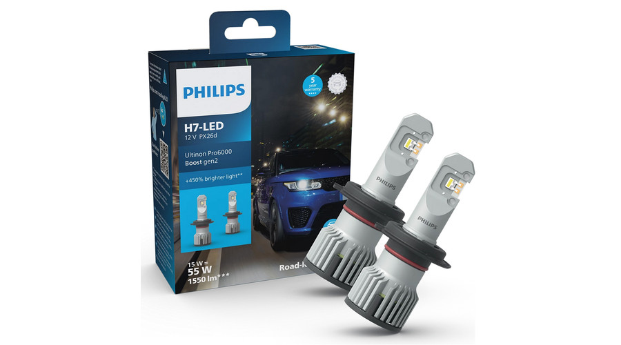 Philips H7 15W Ultinon Pro6000 Boost Gen2 +450% LED 5800K 11972U60B2X2 StVZO engedély