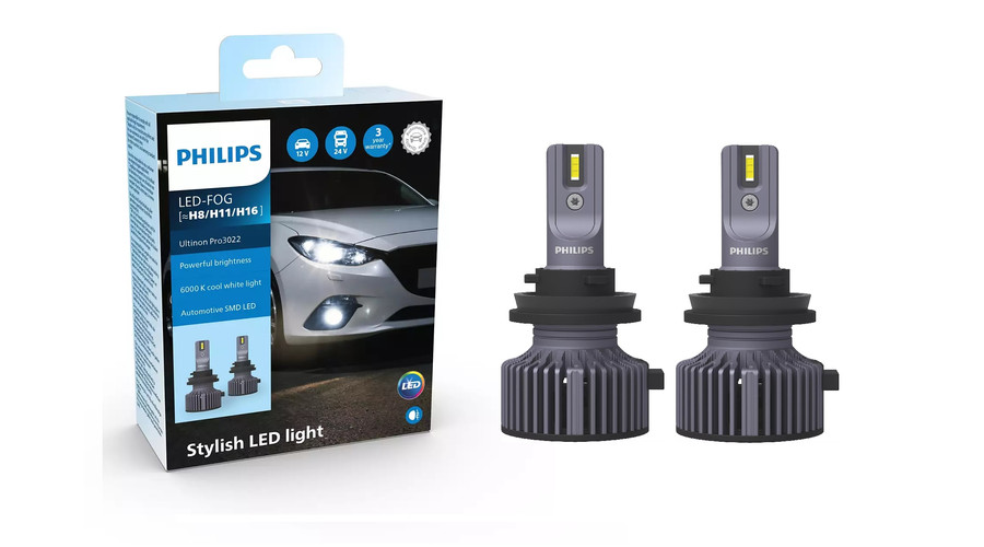 Philips H8 H11 H16 20W Ultinon PRO3022 LED 6000K 12-24V 11366U3022X2