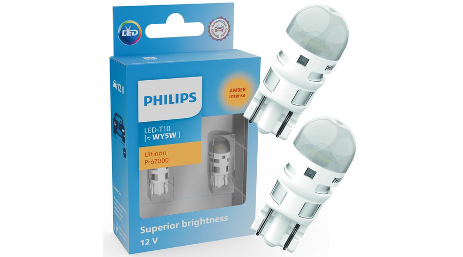 Philips LED T10 Ultinon PRO7000 WY5W sárga 12202AU70X2 DUO BOX
