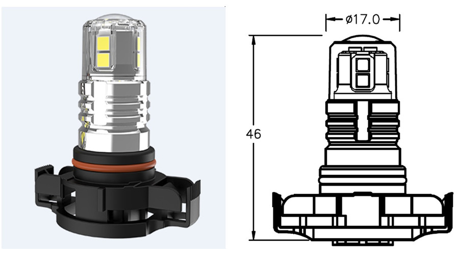 PSX24W 12x3030SMD 6000K fehér LED
