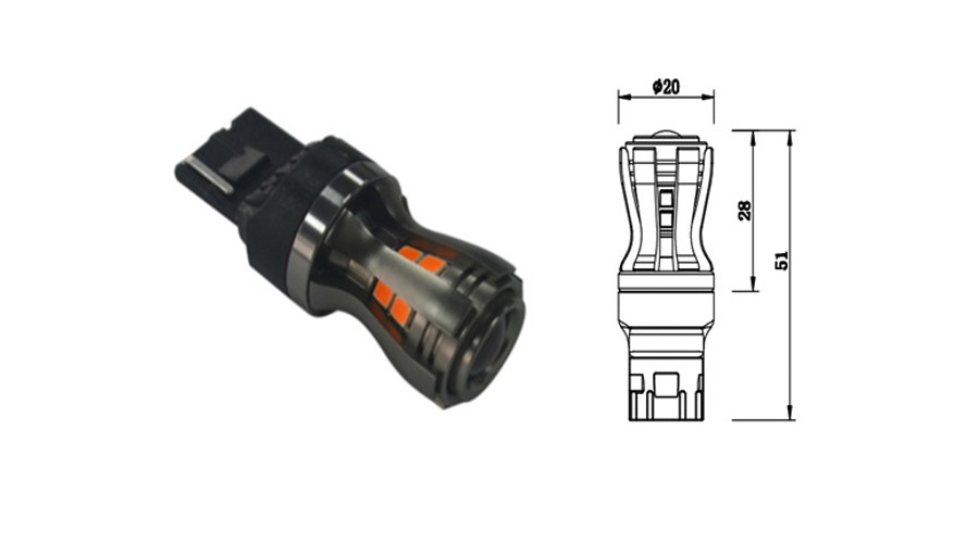 T20 7443 W21/5W 16x2835SMD Epistar LED fehér - sárga switchback
