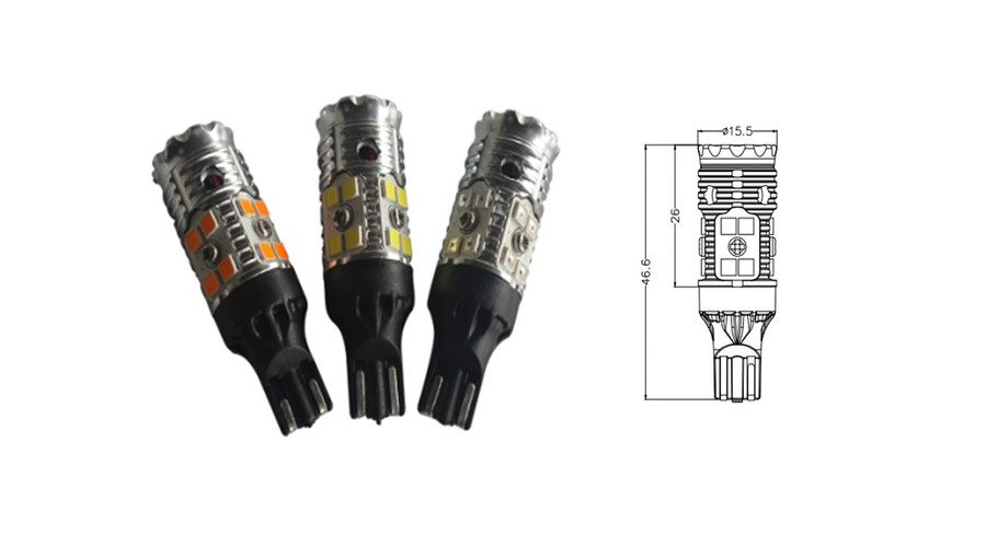 T15 W16W 16x3030SMD LED Epistar Canbus