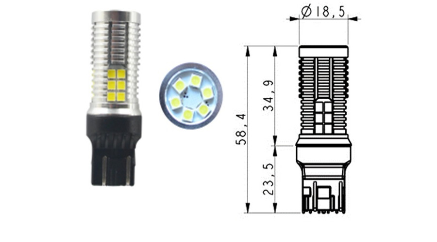 T20 7440 W21W - 7443 W21/5W LED 30x3030SMD Epistar fehér Canbus