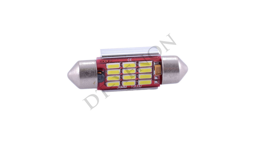 Szofita LED 12SMD 4014 CanBus 31-36-39-42mm 6500K jégfehér 12V